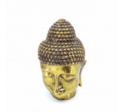 Cabeza Budha Resina Dorado