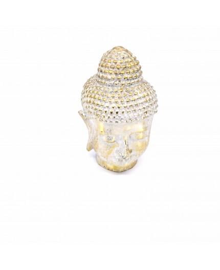 Budha-Kopf aus weißem Harz Budha-Kopf aus weißem Harz