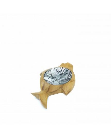 Conchiglia Decorativa di Pesce Madreperla e Teak