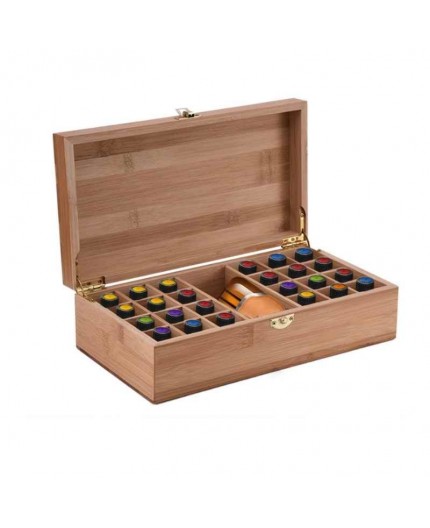 Caja Bambú Aceites Esenciales - 25 Udes. Caja Bambú Aceites Esenciales - 25 Udes.