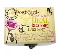 Caja De Aromaterapia Para 6 Botes Diseño "Post Card"