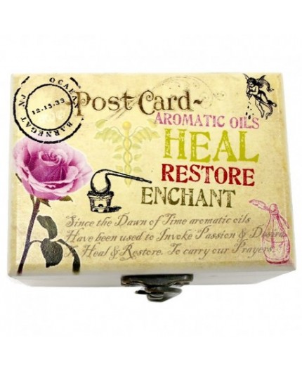 Caja De Aromaterapia Para 6 Botes Diseño "Post Card"