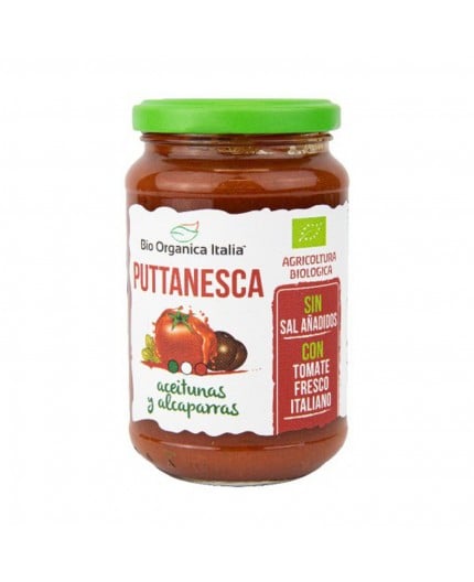 Salsa De Tomate Puttanesca Con Alcaparras Y Olivas Bio