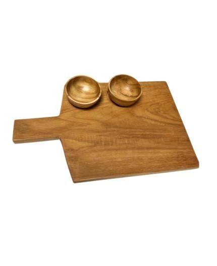 Teak Tablett + 3 Glashalter Teak Tablett + 3 Glashalter
