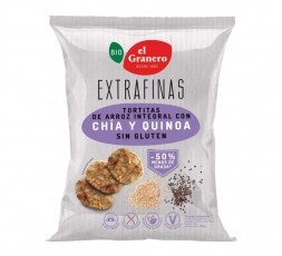 Tortitas arroz integral , Chia y Quinoa Sin Gluten Bio