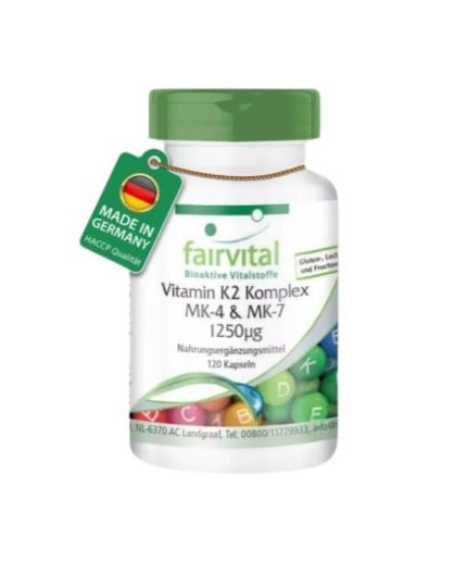 Complejo de Vitamina K2 MK-4 con MK-7 1250 µg. Complejo de Vitamina K2 MK-4 con MK-7 1250 µg.